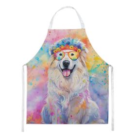 Great Pyrenees Hippie Dawg Apron Cooking Kitchen Server Baking Crafts Gardening for Adult Women Men, Unisex, Large, Multicolor