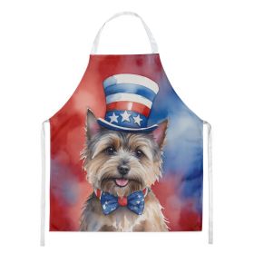 Cairn Terrier Patriotic American Apron Cooking Kitchen Server Baking Crafts Gardening for Adult Women Men, Unisex, Large, Multicolor