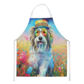 Bearded Collie Hippie Dawg Apron Cooking Kitchen Server Baking Crafts Gardening for Adult Women Men, Unisex, Large, Multicolor (Default: Default)